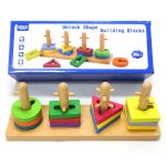 torre de encaje madera para niños