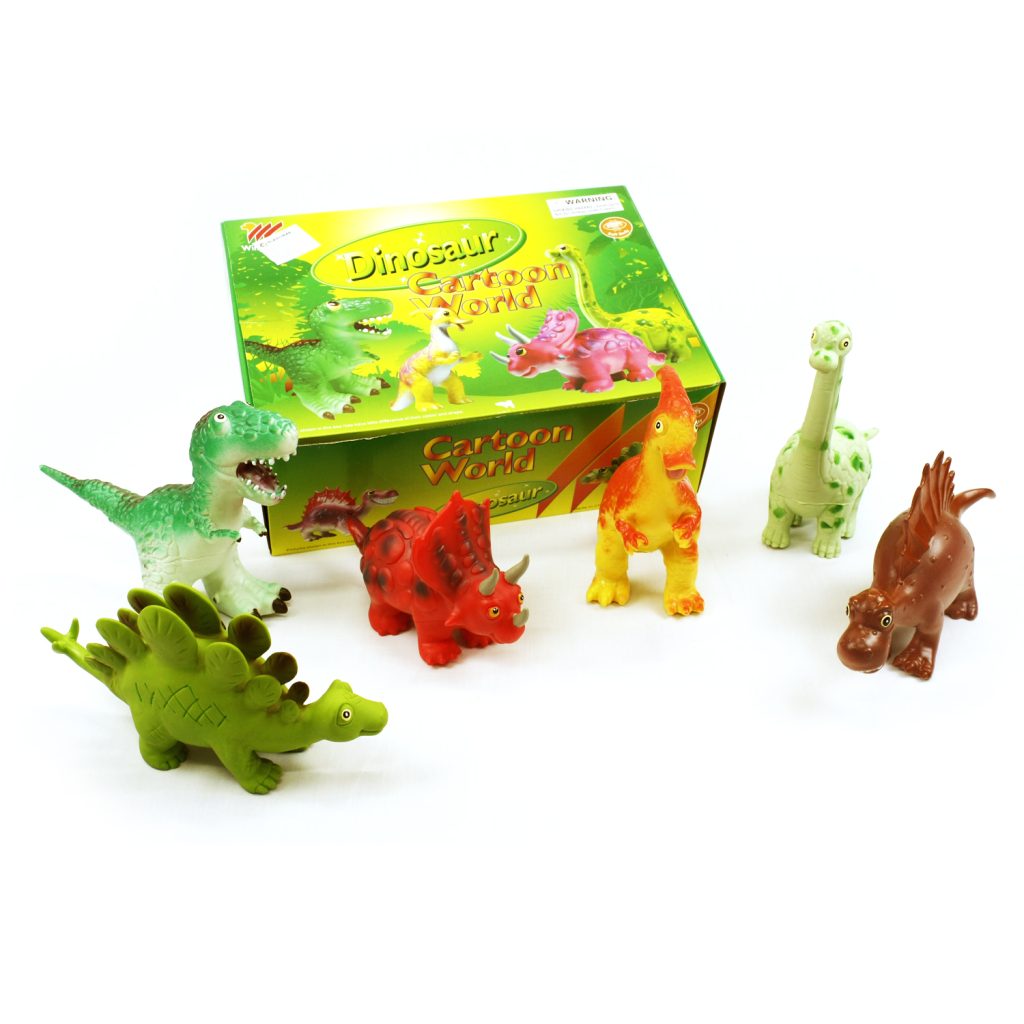 set dinosaurios grandes goma blanda