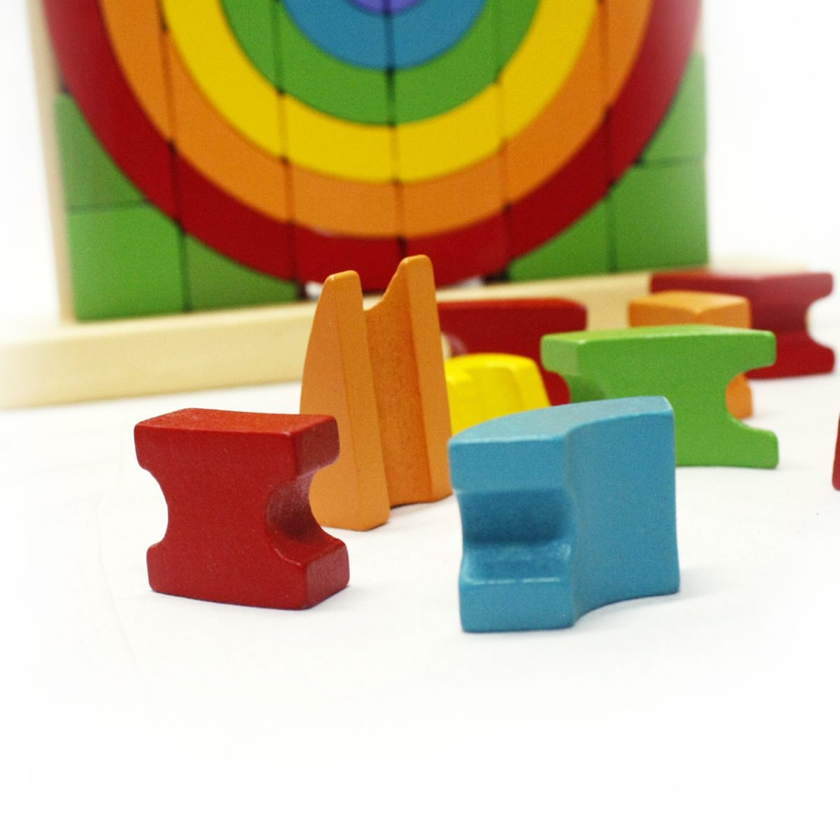 clasificación por colores con bloques de madera