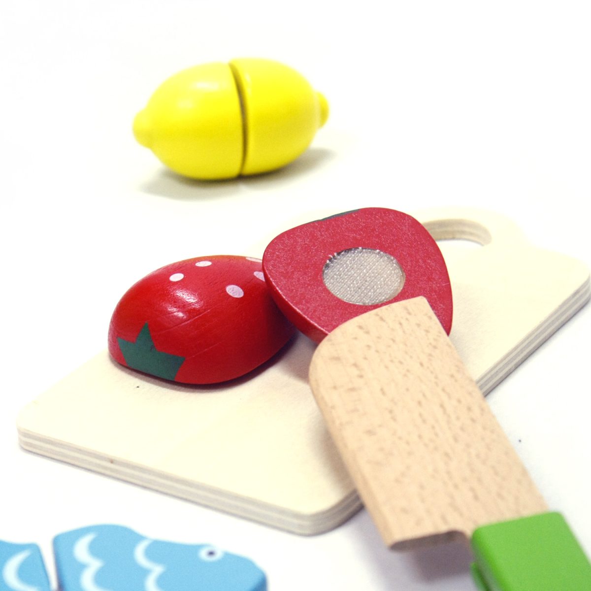 set de frutas y verduras de plástico para niños