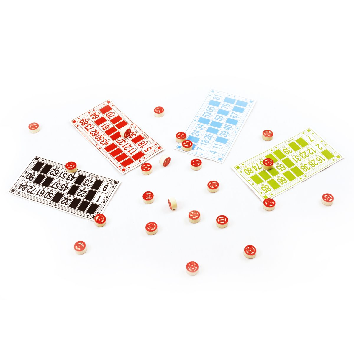 juego educativo de bingo con fichas de madera